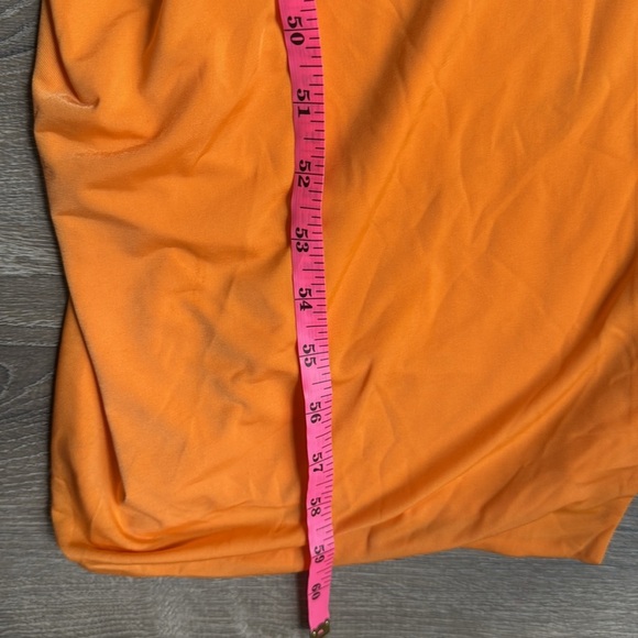 NEW Meshki Jemma Draped Slinky Maxi Dress - Orange Sorbet Medium - Picture 6 of 10